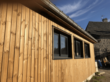 Extension de grange en ossature bois en Aveyron